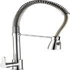 Chrome Copper OEM Commercial Sink Faucet With Pull Down Sprayer supplier