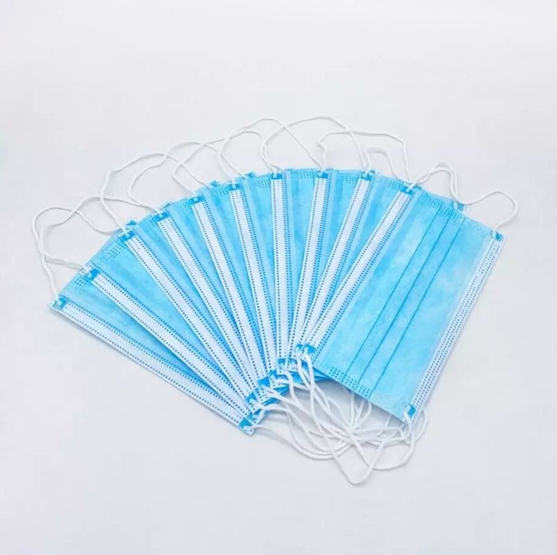 Lastic Earloops Disposable Medical Face Mask 3 Ply Spun Polypropylene Food Processing supplier