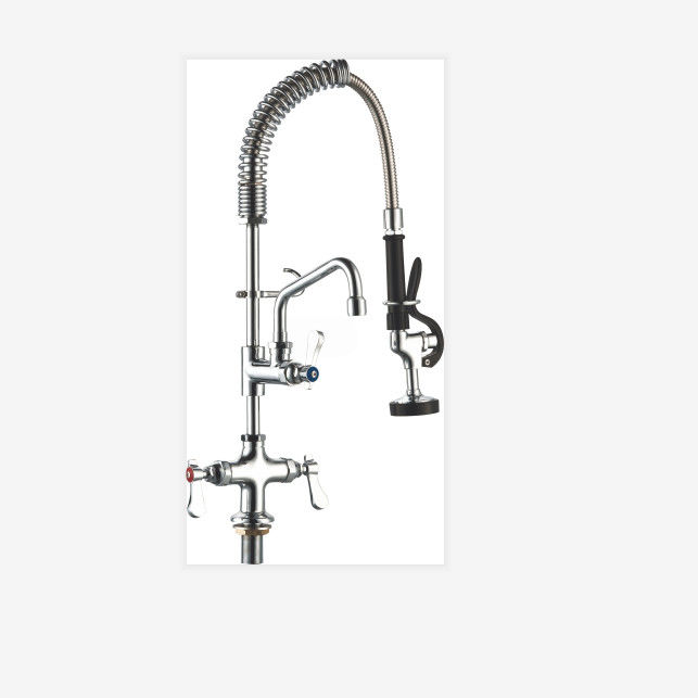 Brass Polished Pre Rinse Spray Tap With Extra Faucet supplier